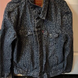 Levi's Dark Blue Cheetah Print Denim Jacket